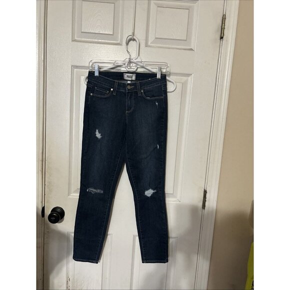 Paige Denim - Paige Jeans Women’s 26 Skinny Dark Wash Denim Distressing EUC
